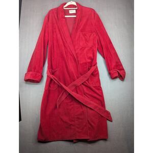 Vintage Roytex Robe 60s Hugh Hefner Style Red Belted One Size